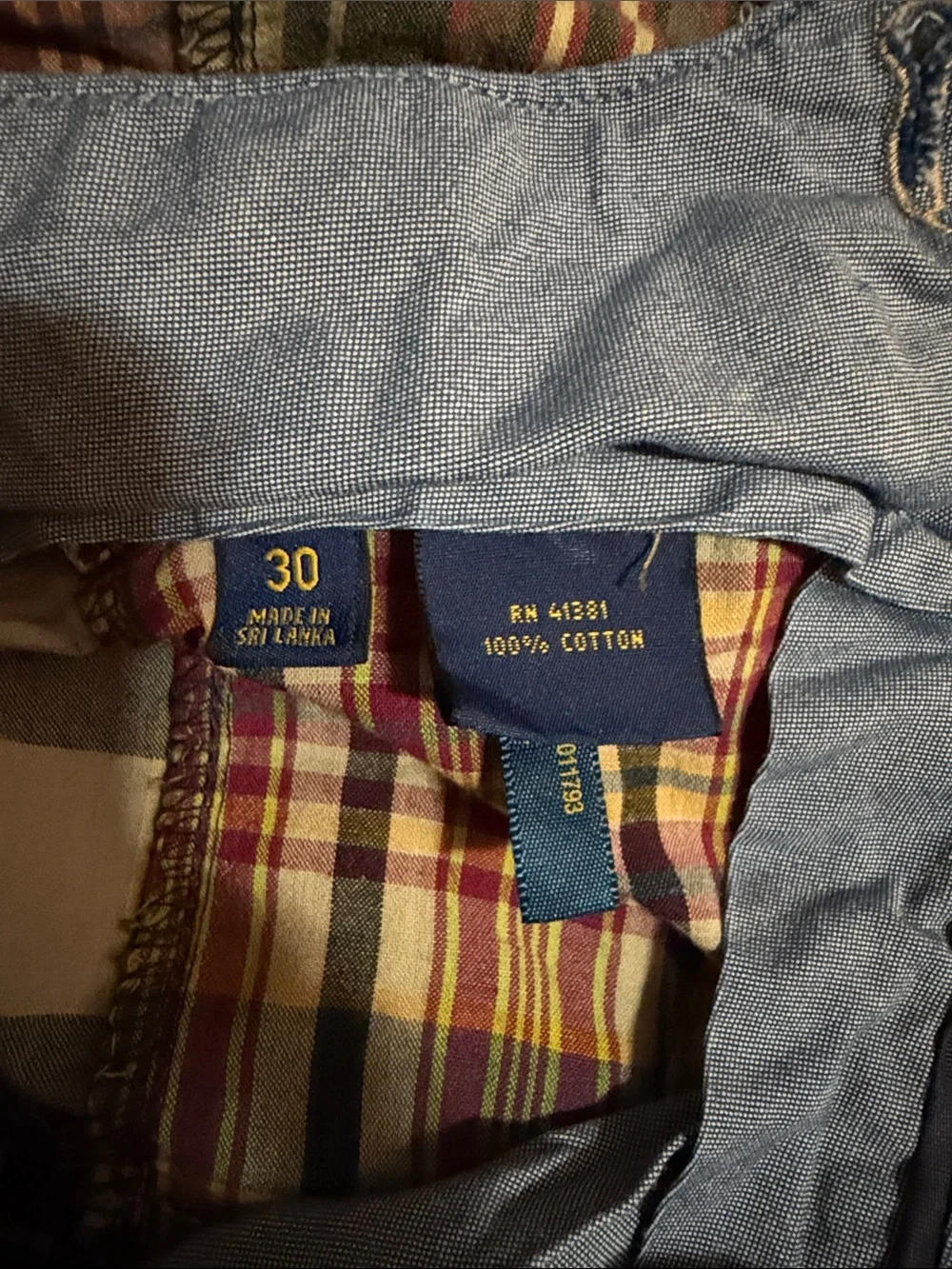 Ralph Lauren Multicolor Patchwork Plaid Men's Shorts size 30